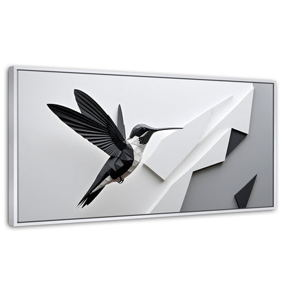 Cuadros Decorativos Canvas Revolution | Colibri Geometrico | Panoramico | Portada | Marco Dorado