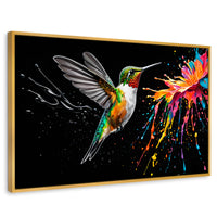 Cuadros Decorativos Canvas Revolution | Colibri Luminoso | Rectangular | Portada | Marco Dorado