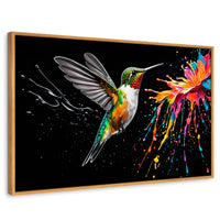 Cuadros Decorativos Canvas Revolution | Colibri Luminoso | Rectangular | Portada | Marco Madera