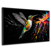 Cuadros Decorativos Canvas Revolution | Colibri Luminoso | Rectangular | Portada | Marco Negro