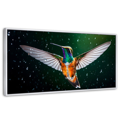 Cuadros Decorativos Canvas Revolution | Colibri Nocturno | Panoramico | Portada | Marco Dorado