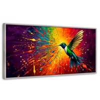 Cuadros Decorativos Canvas Revolution | Colibri Radiante | Panoramico | Portada | Marco Blanco