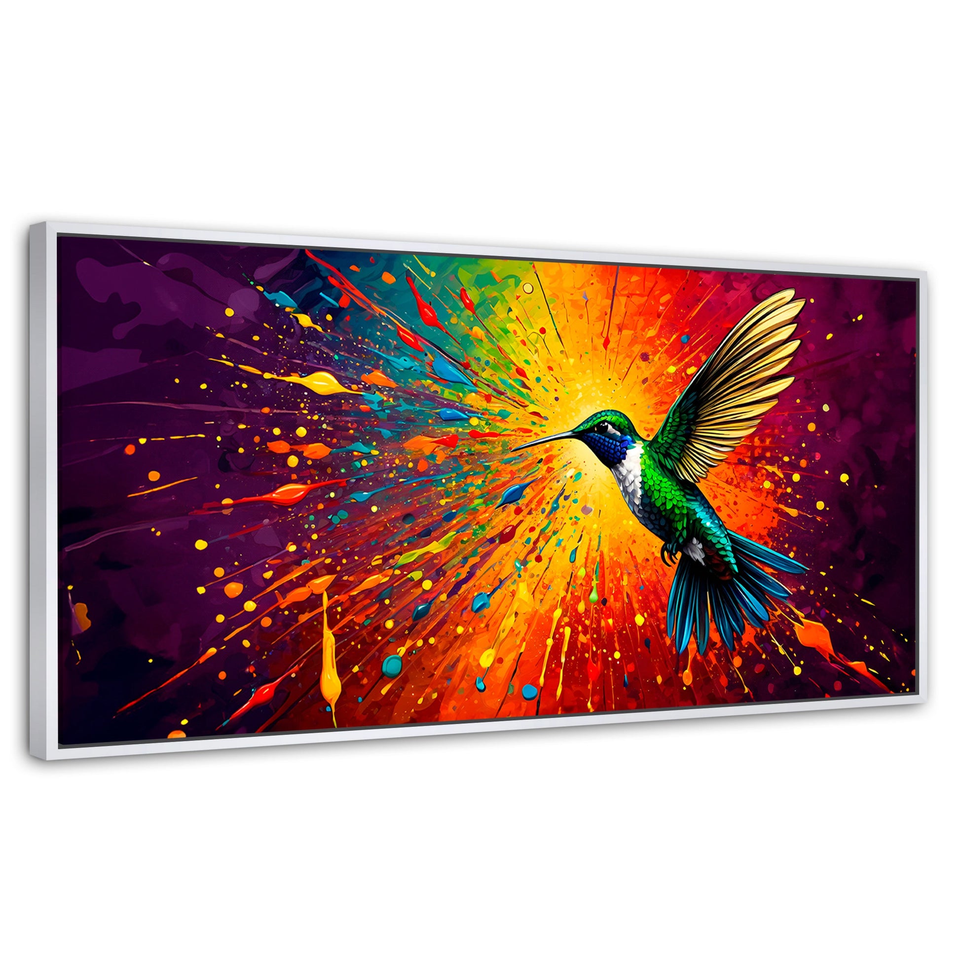 Cuadros Decorativos Canvas Revolution | Colibri Radiante | Panoramico | Portada | Marco Dorado