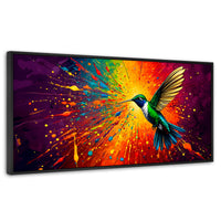 Cuadros Decorativos Canvas Revolution | Colibri Radiante | Panoramico | Portada | Marco Plateado