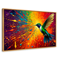 Cuadros Decorativos Canvas Revolution | Colibri Radiante | Rectangular | Portada | Marco Madera