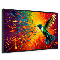 Cuadros Decorativos Canvas Revolution | Colibri Radiante | Rectangular | Portada | Marco Negro