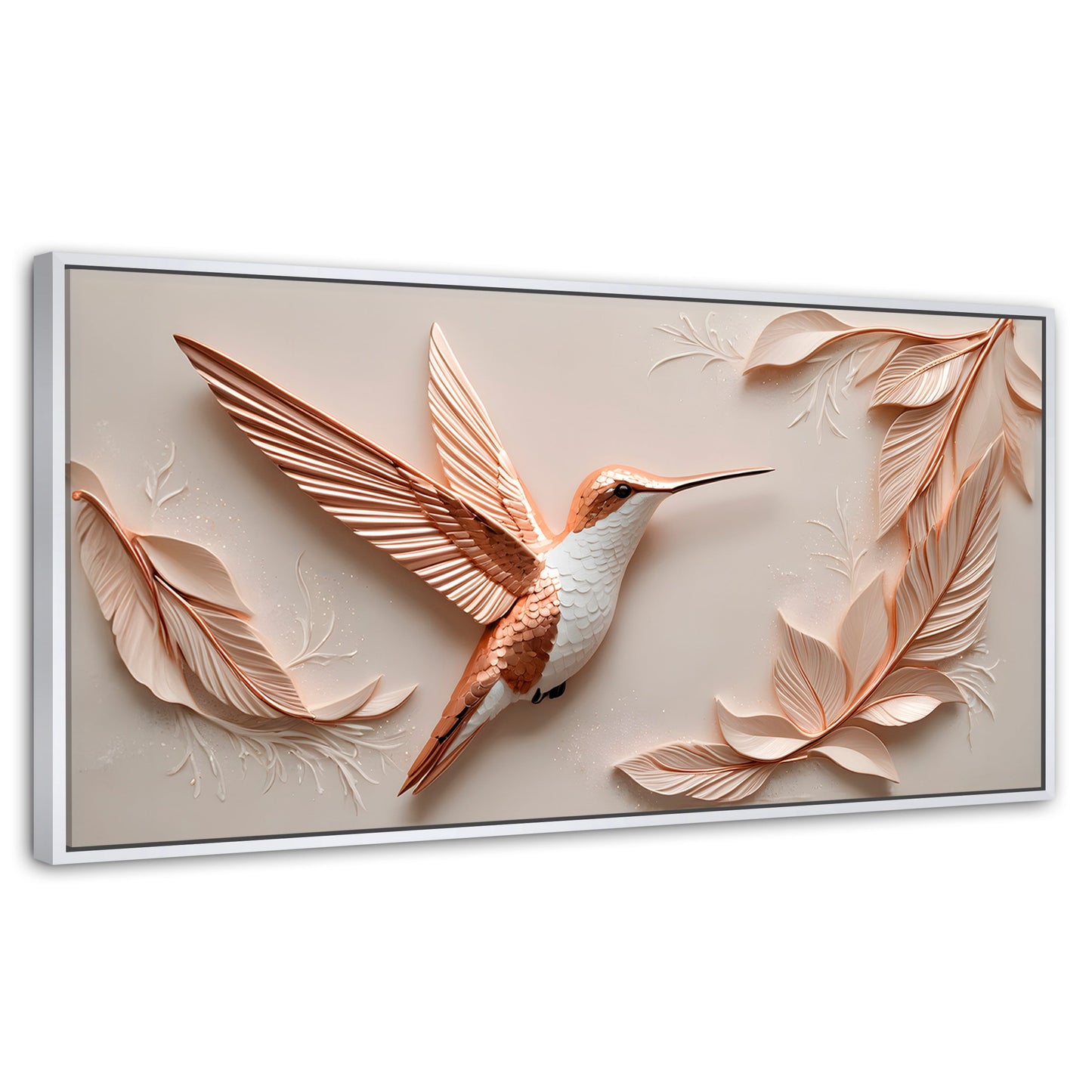 Cuadros Decorativos Canvas Revolution | Colibri Reluciente | Panoramico | Portada | Marco Dorado