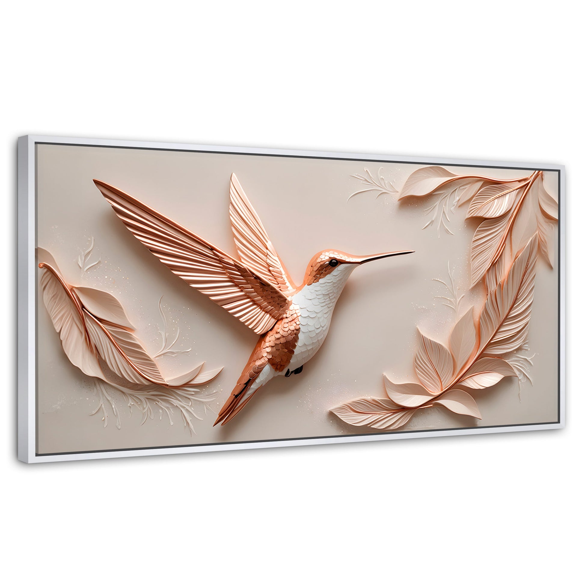 Cuadros Decorativos Canvas Revolution | Colibri Reluciente | Panoramico | Portada | Marco Dorado