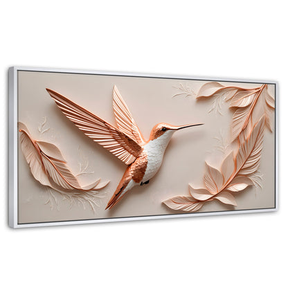 Cuadros Decorativos Canvas Revolution | Colibri Reluciente | Panoramico | Portada | Marco Dorado