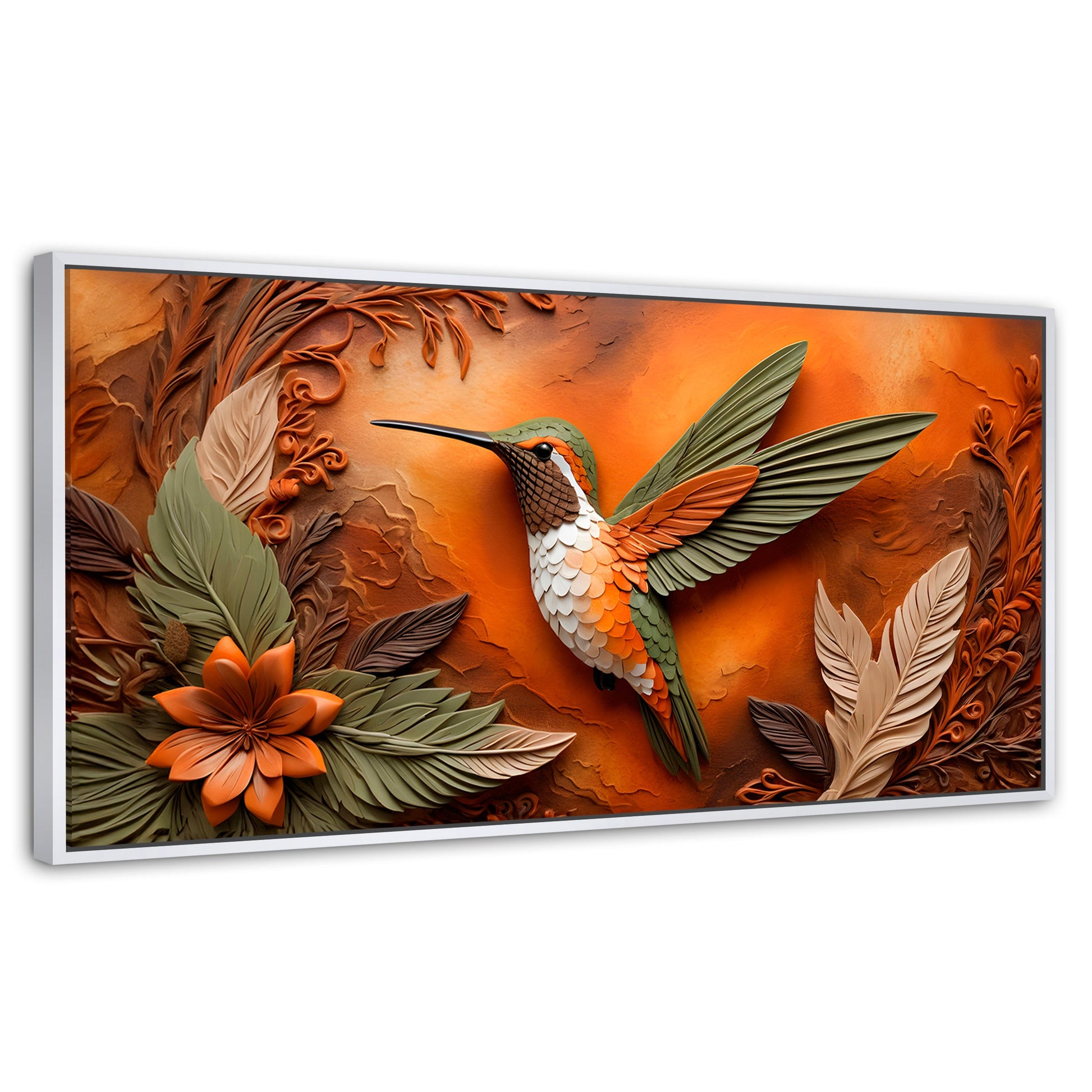 Cuadros Decorativos Canvas Revolution | Colibri Sublime | Panoramico | Portada | Marco Dorado