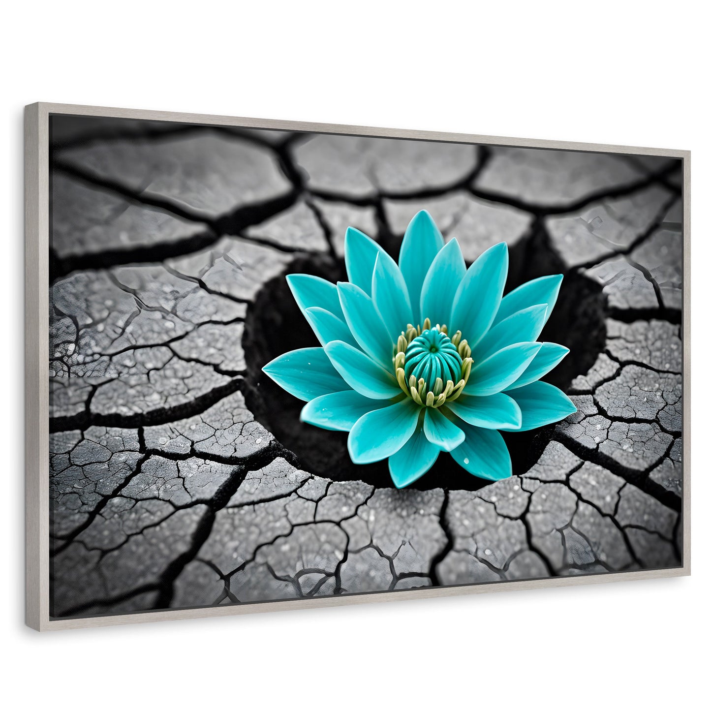 Cuadros Decorativos Canvas Revolution | Crecimiento Azul | Rectangular | Portada | Marco Plateado