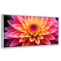 Cuadros Decorativos Canvas Revolution | Dahlia Vibrante | Panoramico | Portada | Marco Blanco