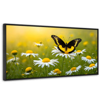 Cuadros Decorativos Canvas Revolution | Danza Entre Flores | Panoramico | Portada | Marco Plateado