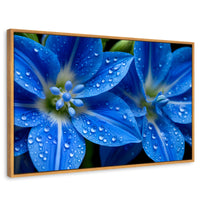 Cuadros Decorativos Canvas Revolution | Delphinium Azul | Rectangular | Portada | Marco Madera