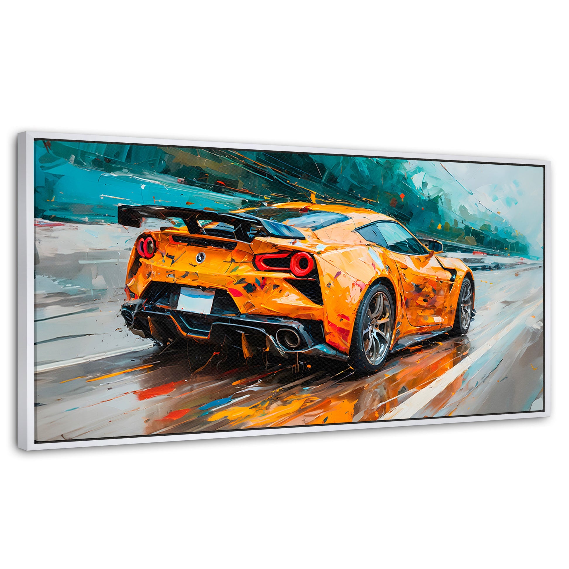 Cuadros Decorativos Canvas Revolution | Deportivo Mclaren | Panoramico | Portada | Marco Blanco