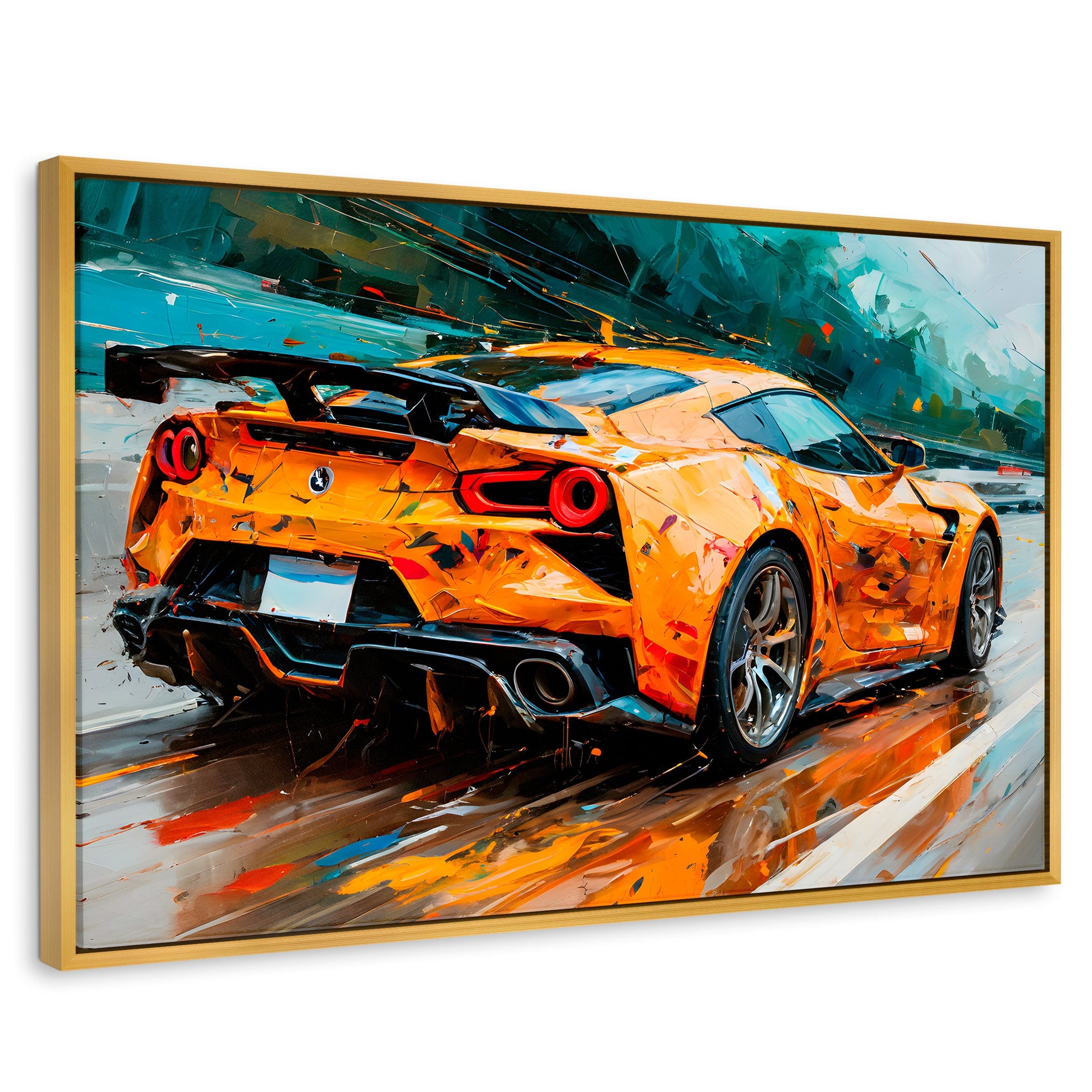 Cuadros Decorativos Canvas Revolution | Deportivo Mclaren | Rectangular | Portada | Marco Dorado