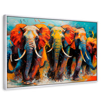 Cuadros Decorativos Canvas Revolution | Elefantes Corriendo | Rectangular | Portada