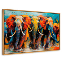 Cuadros Decorativos Canvas Revolution | Elefantes Corriendo | Rectangular | Portada