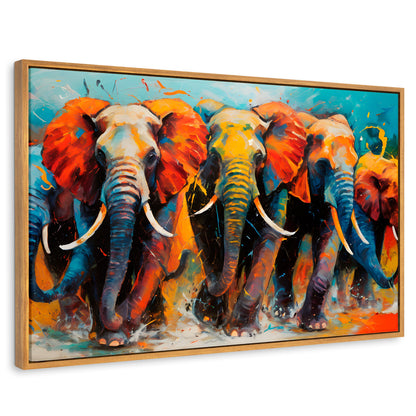Cuadros Decorativos Canvas Revolution | Elefantes Corriendo | Rectangular | Portada