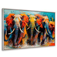 Cuadros Decorativos Canvas Revolution | Elefantes Corriendo | Rectangular | Portada