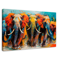 Cuadros Decorativos Canvas Revolution | Elefantes Corriendo | Rectangular | Portada