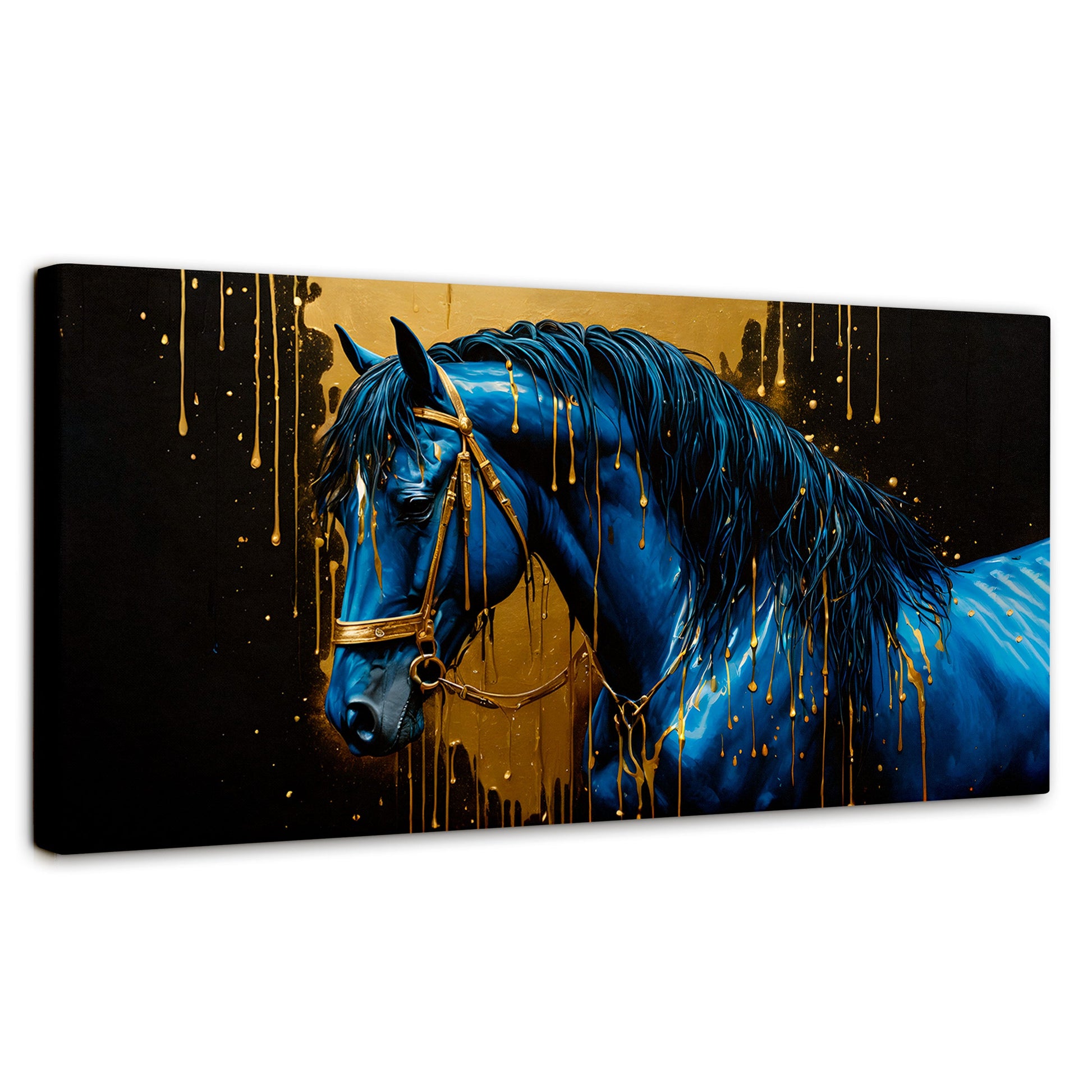 Cuadros Decorativos Canvas Revolution | Elegancia Azul Oro | Panoramico | Portada | Marco SinMarco