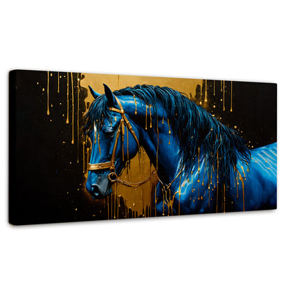 Cuadros Decorativos Canvas Revolution | Elegancia Azul Oro | Panoramico | Portada | Marco SinMarco