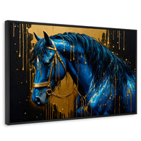 Cuadros Decorativos Canvas Revolution | Elegancia Azul Oro | Rectangular | Portada | Marco Negro