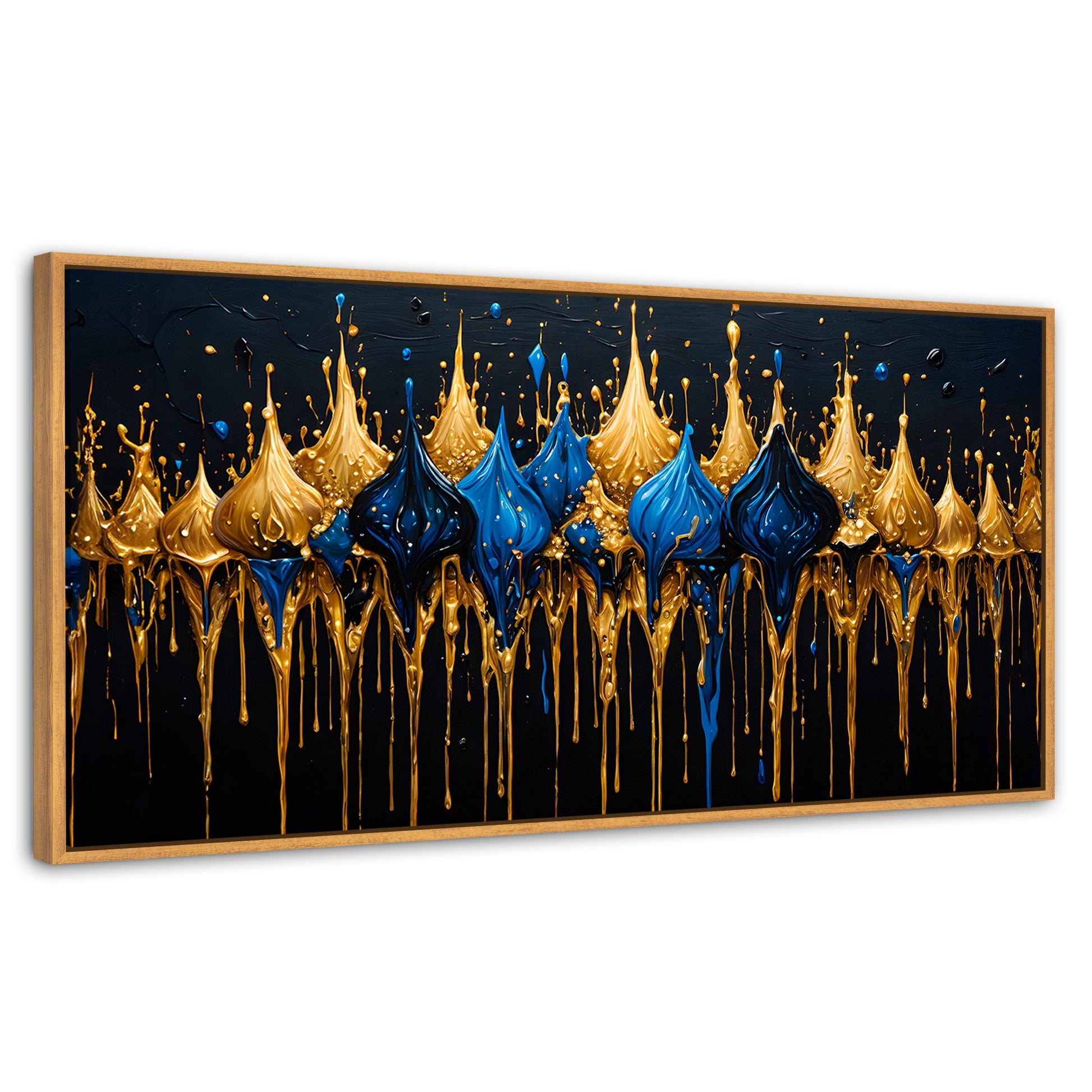 Cuadros Decorativos Canvas Revolution | Esplendor Dorado | Panoramico | Portada | Marco Negro