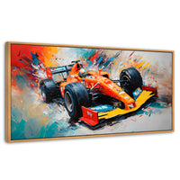 Cuadros Decorativos Canvas Revolution | F1 Carrera Colorida | Panoramico | Portada | Marco Madera