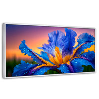 Cuadros Decorativos Canvas Revolution | Flor Iris Divino | Panoramico | Portada | Marco Blanco