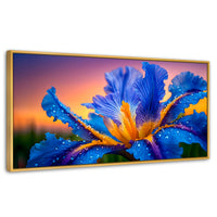 Cuadros Decorativos Canvas Revolution | Flor Iris Divino | Panoramico | Portada | Marco Dorado