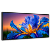 Cuadros Decorativos Canvas Revolution | Flor Iris Divino | Panoramico | Portada | Marco Negro