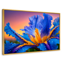Cuadros Decorativos Canvas Revolution | Flor Iris Divino | Rectangular | Portada | Marco Dorado