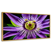 Cuadros Decorativos Canvas Revolution | Flor Pasion Eterna | Panoramico | Portada | Marco Dorado
