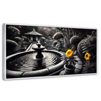Cuadros Decorativos Canvas Revolution | Florecer Y Fluir | Panoramico | Portada | Marco Dorado