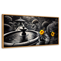 Cuadros Decorativos Canvas Revolution | Florecer Y Fluir | Panoramico | Portada | Marco Negro