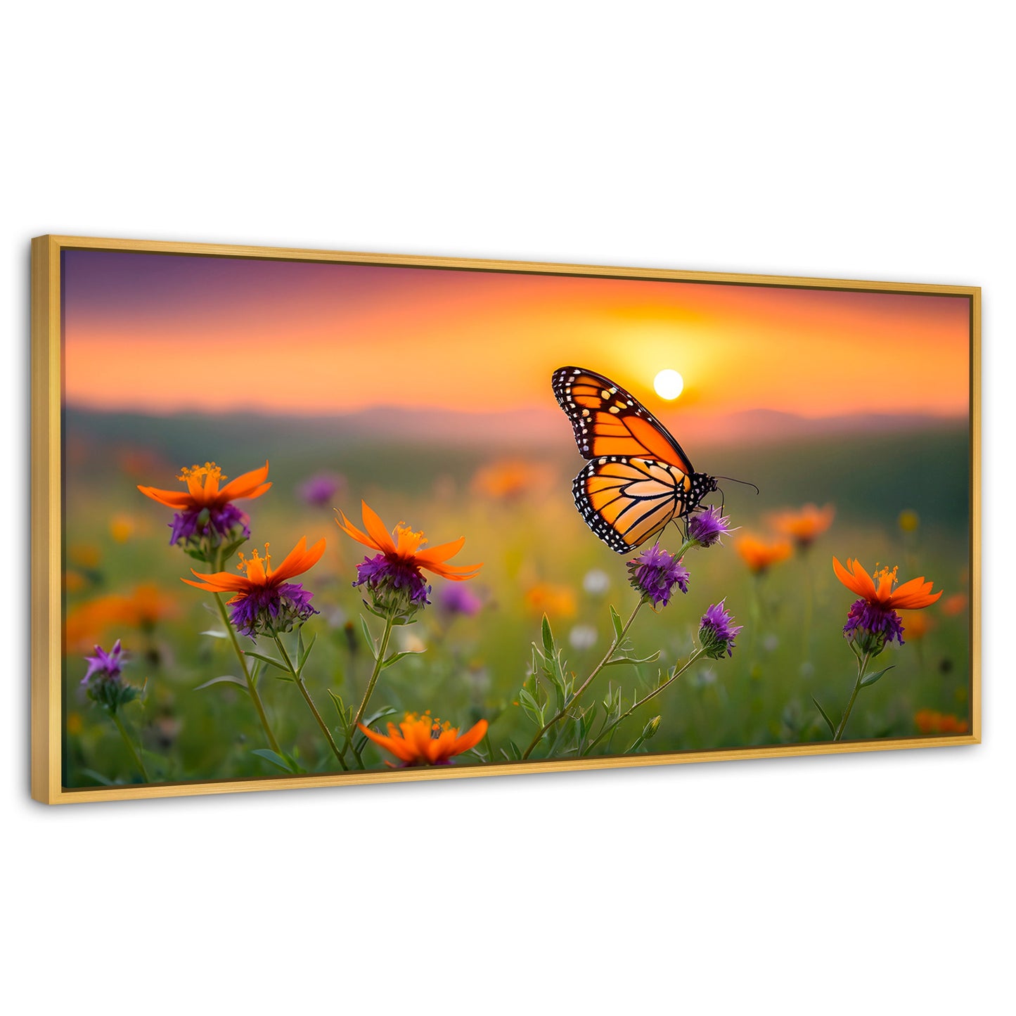 Cuadros Decorativos Canvas Revolution | Flores Del Alba | Panoramico | Portada | Marco Madera