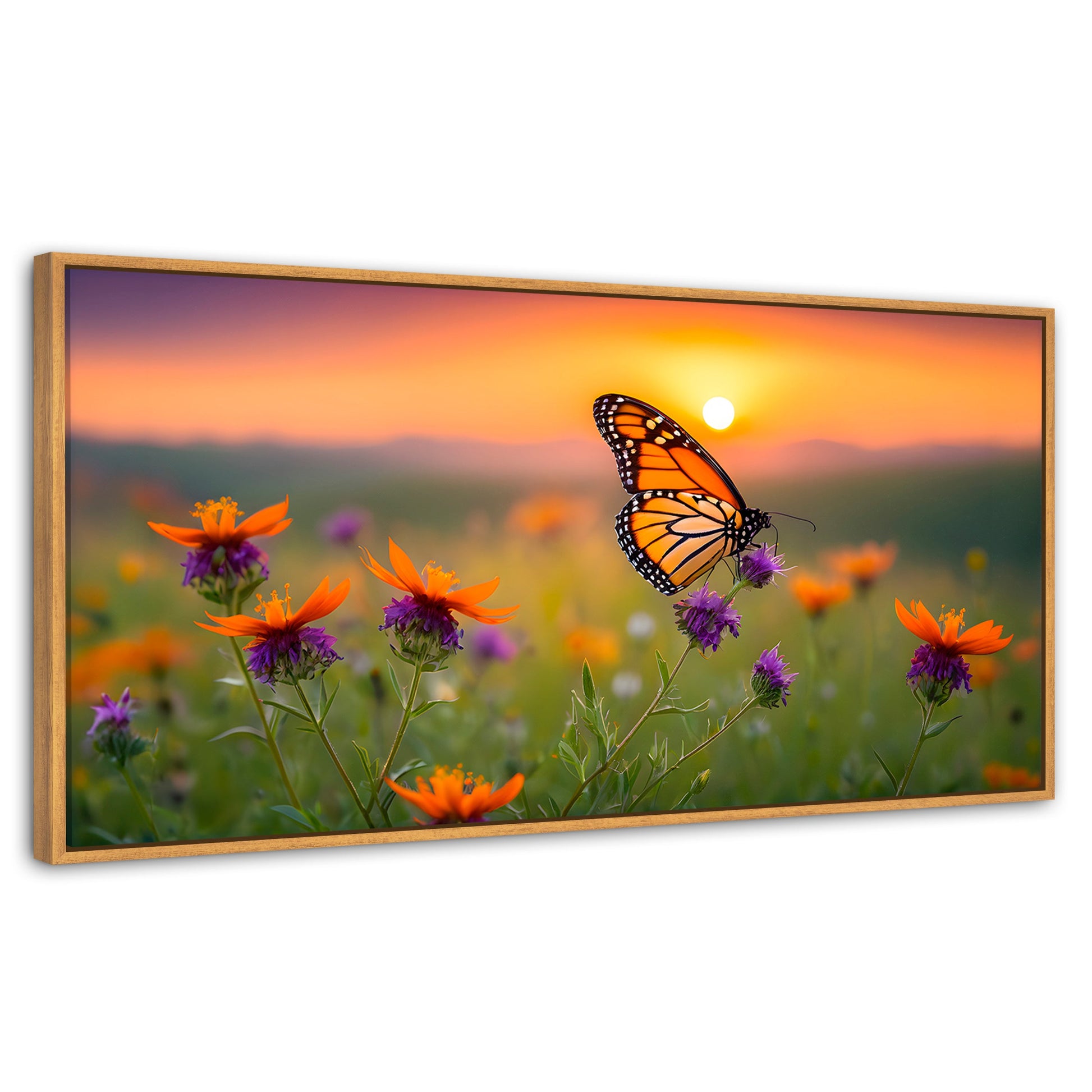 Cuadros Decorativos Canvas Revolution | Flores Del Alba | Panoramico | Portada | Marco Negro