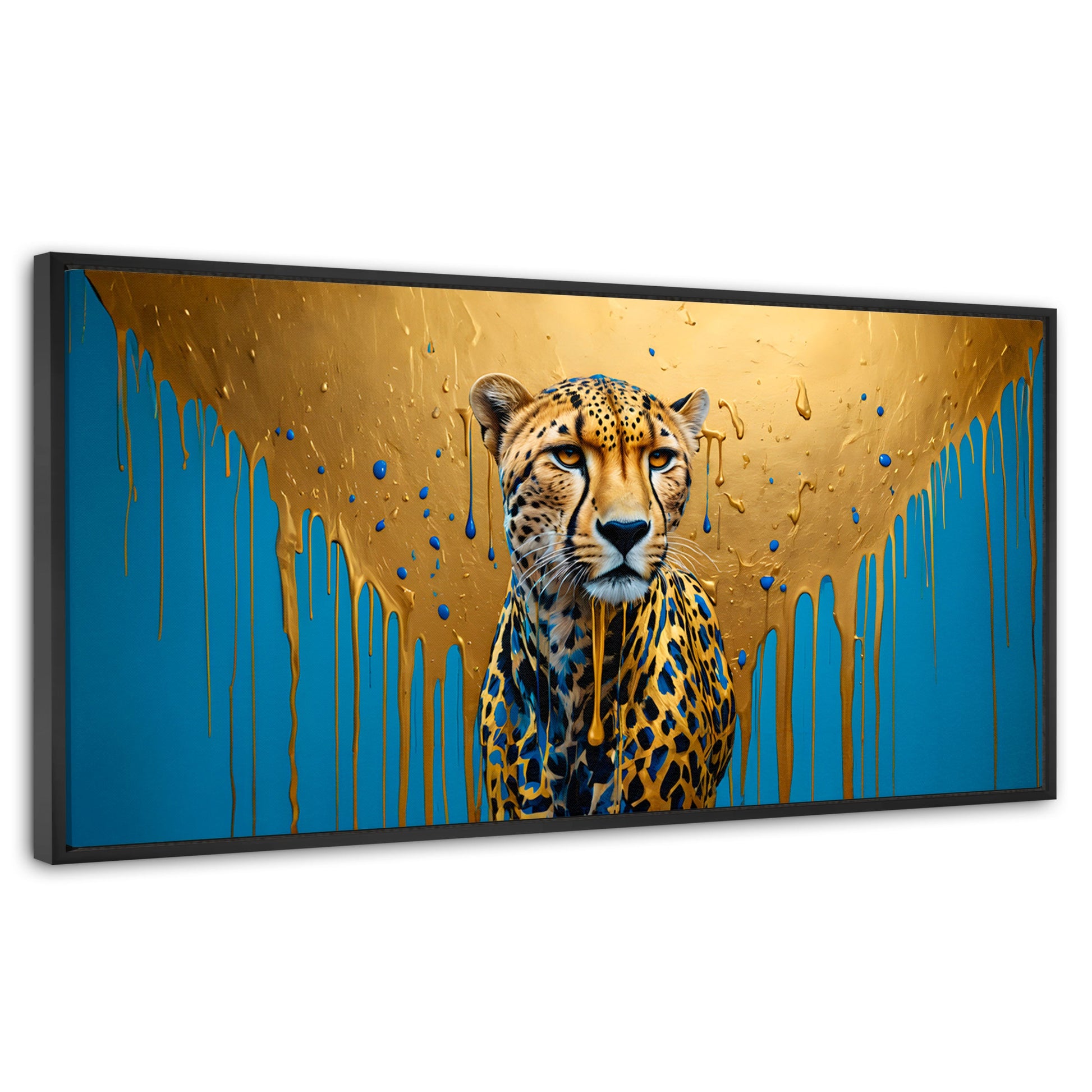 Cuadros Decorativos Canvas Revolution | Fuerza Felina Oro | Panoramico | Portada