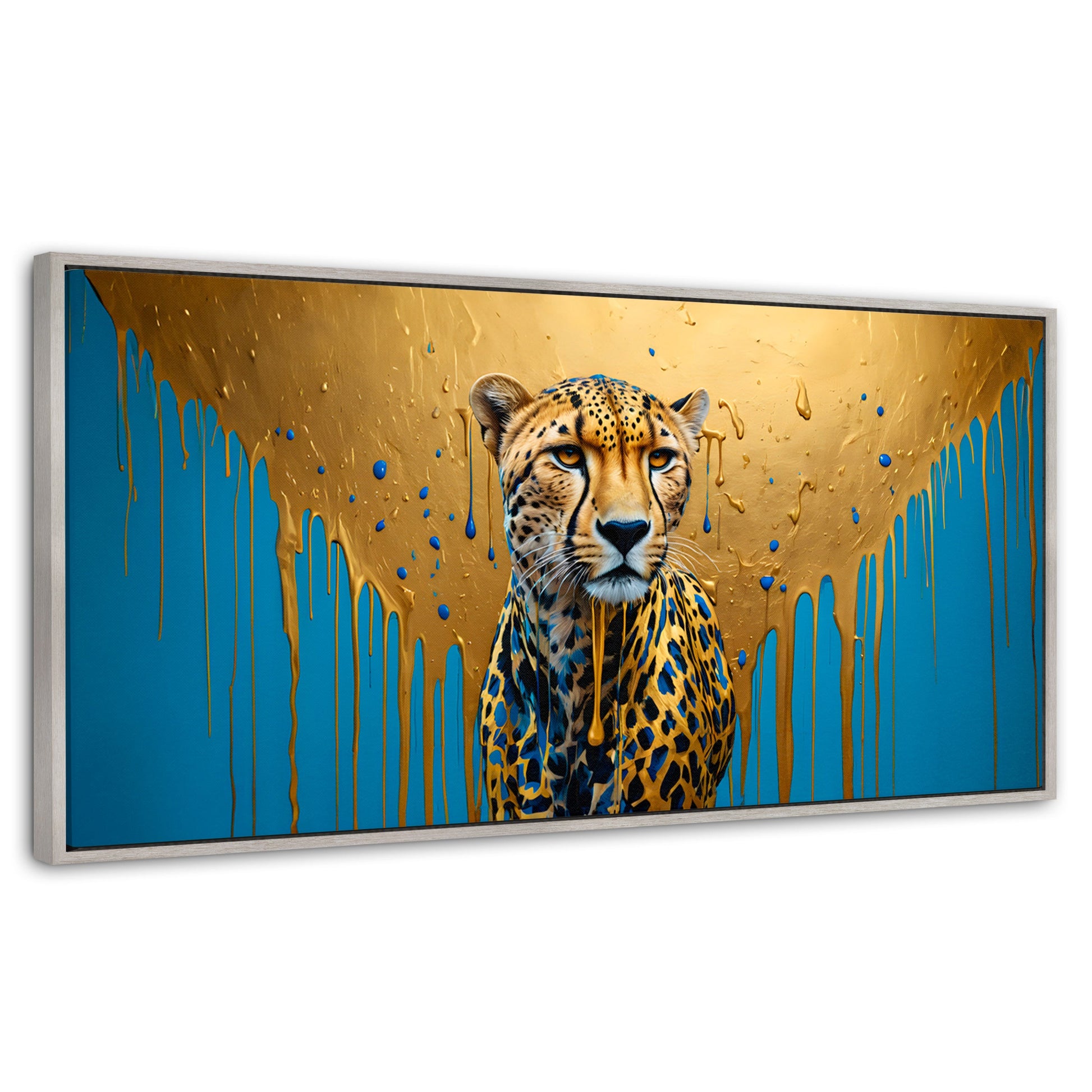 Cuadros Decorativos Canvas Revolution | Fuerza Felina Oro | Panoramico | Portada