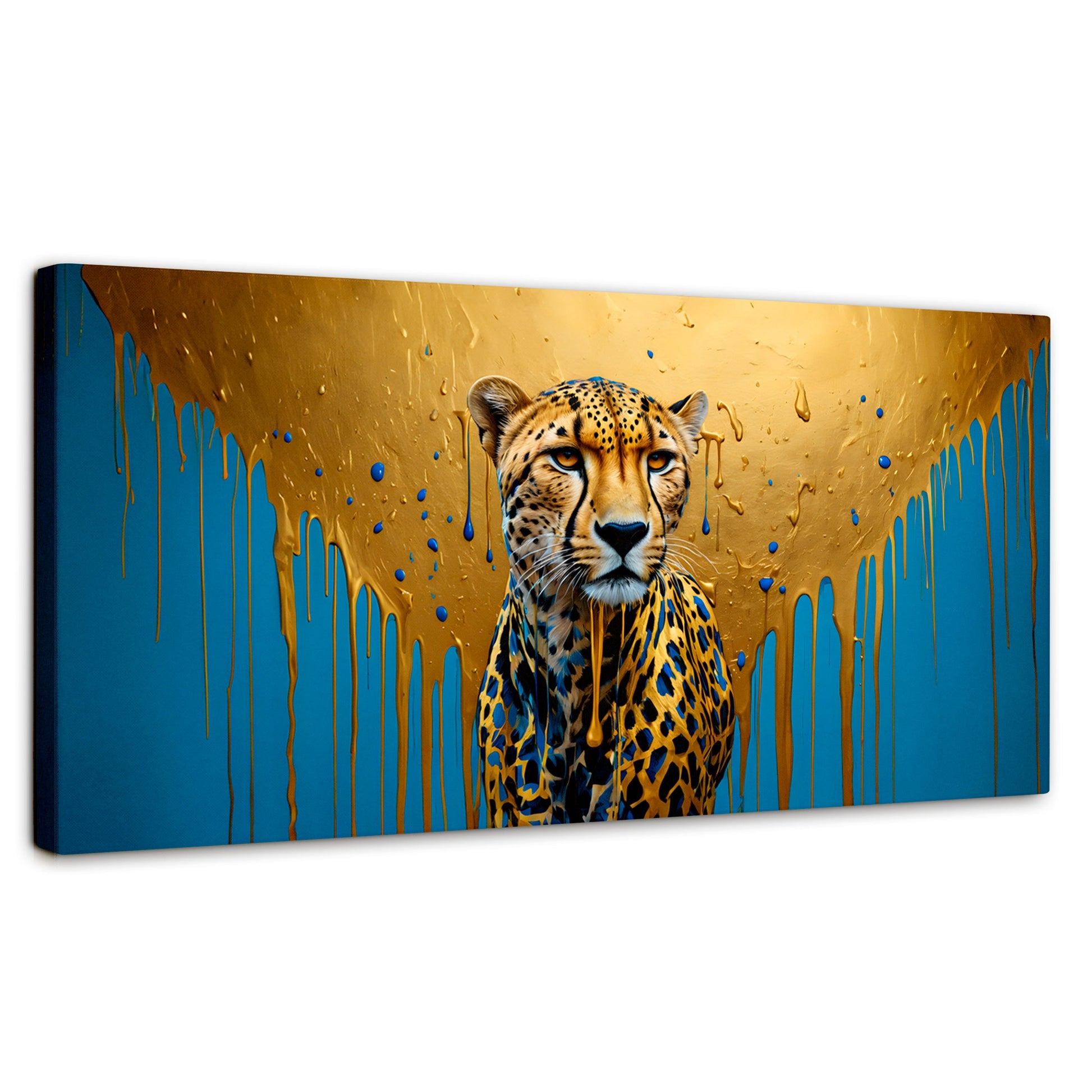 Cuadros Decorativos Canvas Revolution | Fuerza Felina Oro | Panoramico | Portada