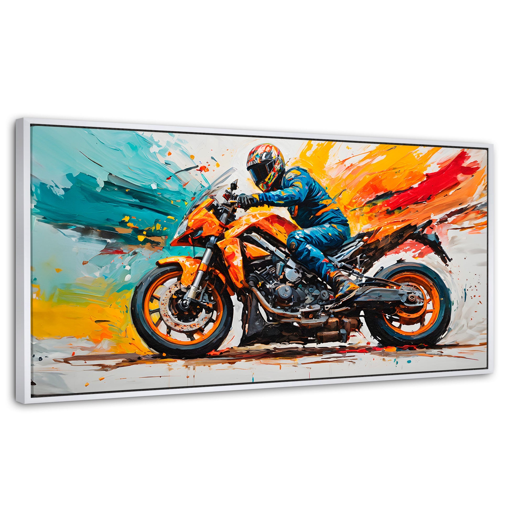 Cuadros Decorativos Canvas Revolution | Furia Motorizada | Panoramico | Portada | Marco Blanco