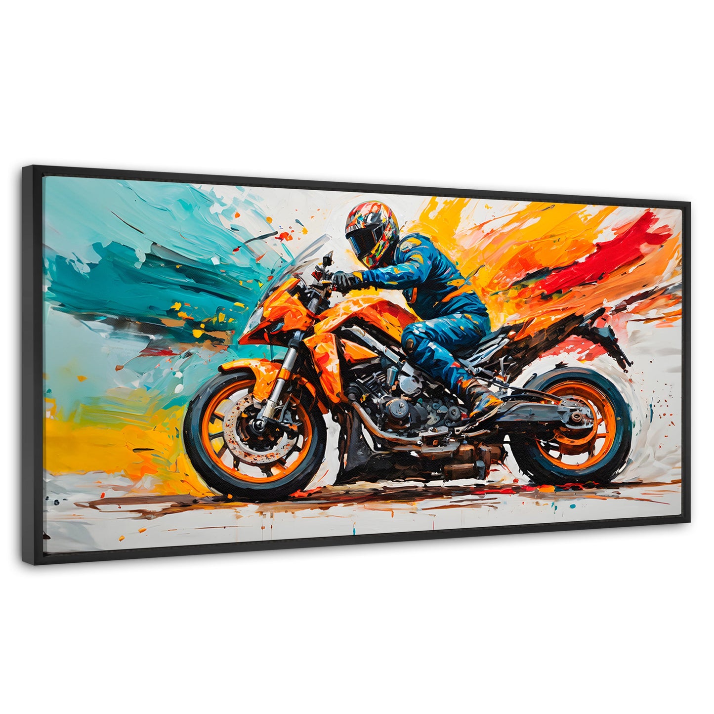 Cuadros Decorativos Canvas Revolution | Furia Motorizada | Panoramico | Portada | Marco Negro