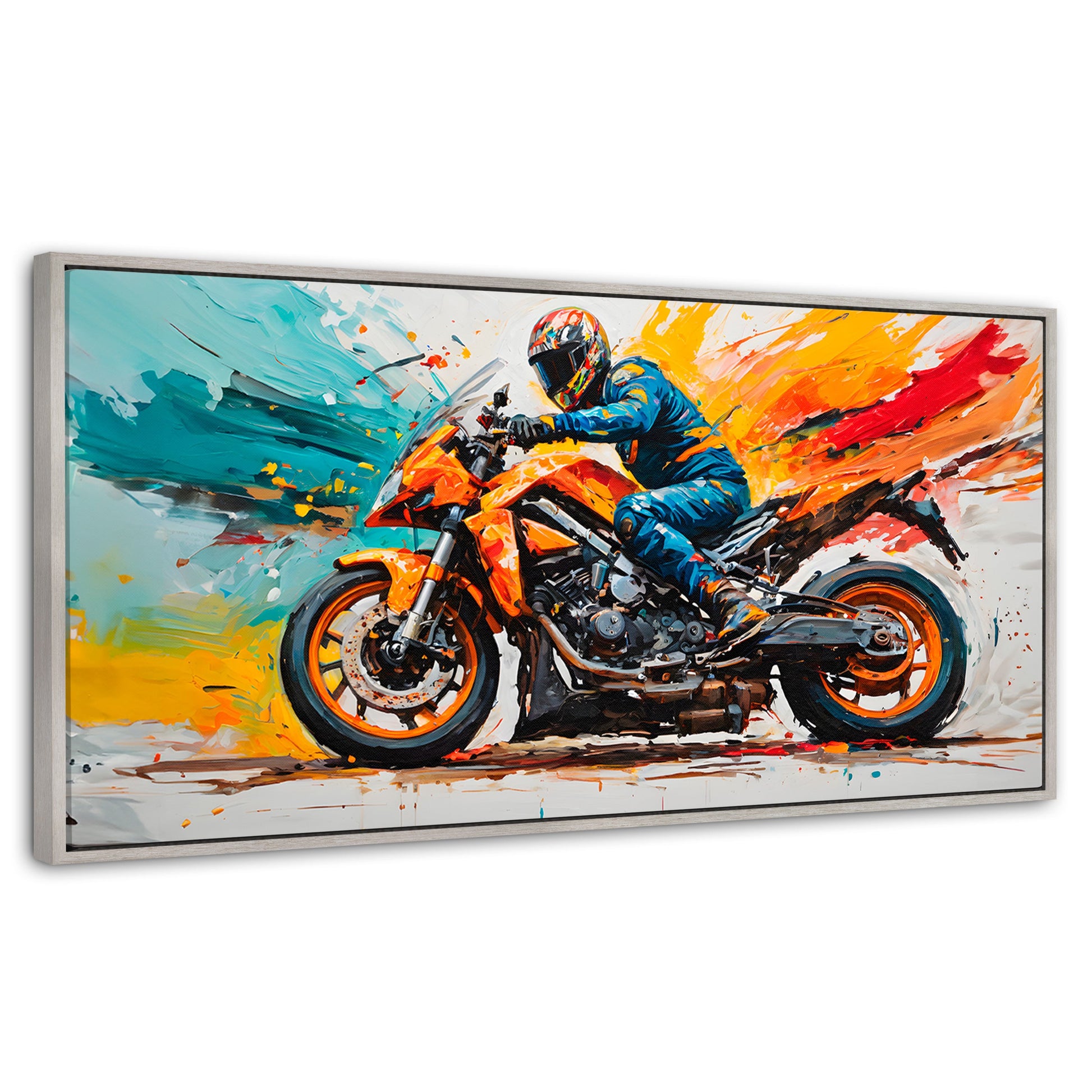 Cuadros Decorativos Canvas Revolution | Furia Motorizada | Panoramico | Portada | Marco Plateado