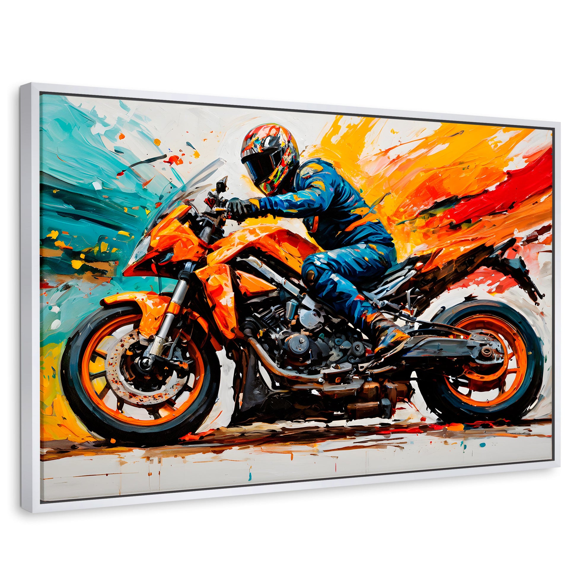 Cuadros Decorativos Canvas Revolution | Furia Motorizada | Rectangular | Portada | Marco Blanco