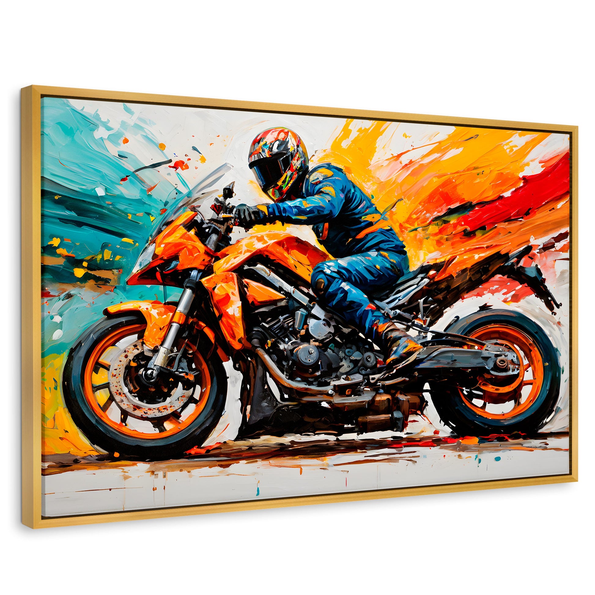 Cuadros Decorativos Canvas Revolution | Furia Motorizada | Rectangular | Portada | Marco Dorado
