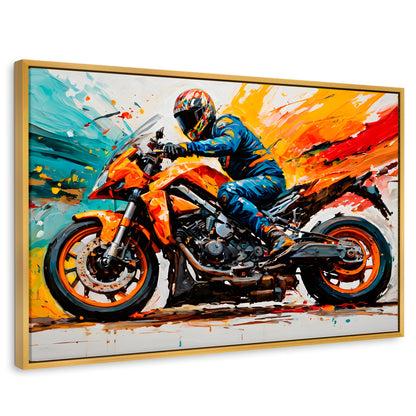 Cuadros Decorativos Canvas Revolution | Furia Motorizada | Rectangular | Portada | Marco Dorado