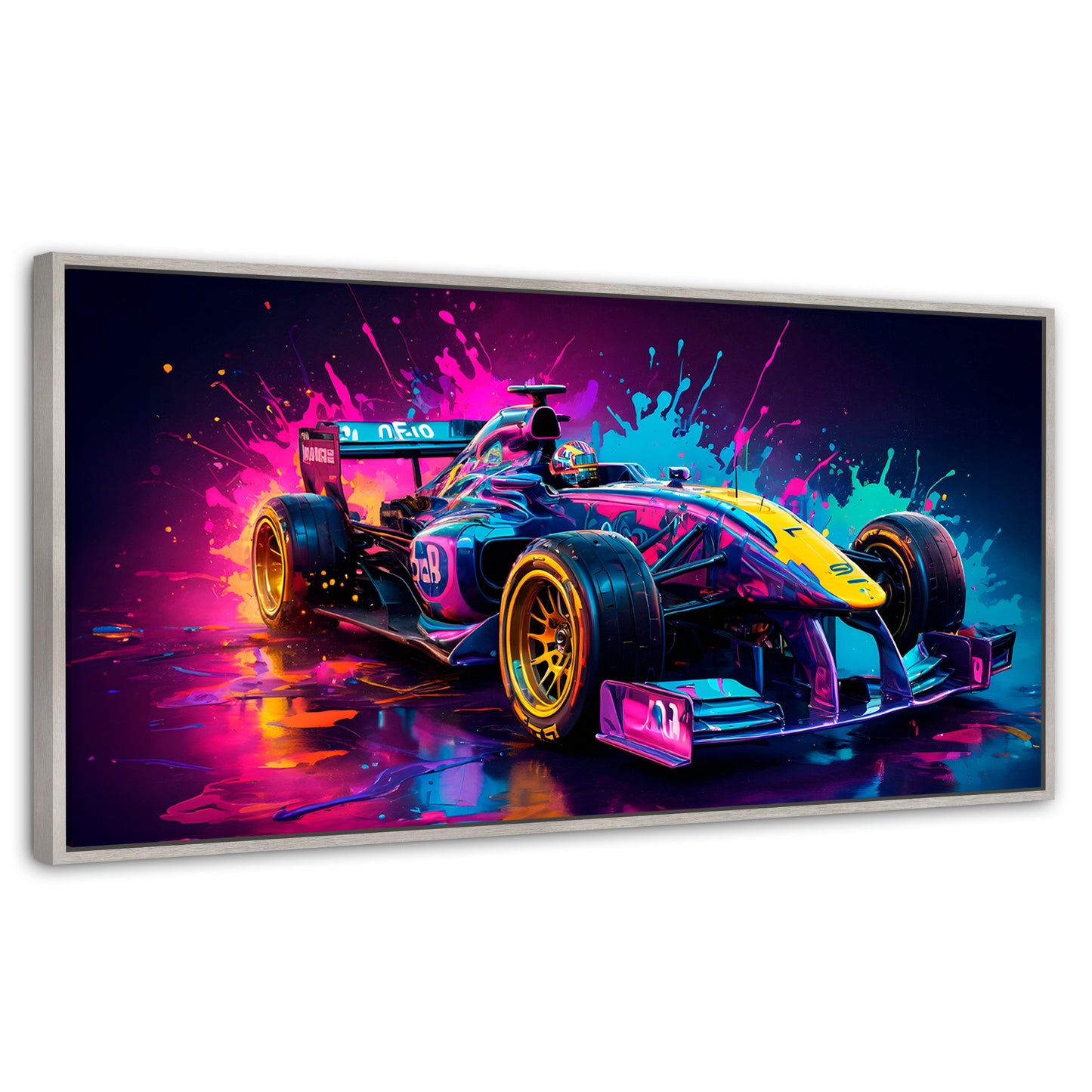 Cuadros Decorativos Canvas Revolution | Furia Multicolor | Panoramico | Portada | Marco Blanco