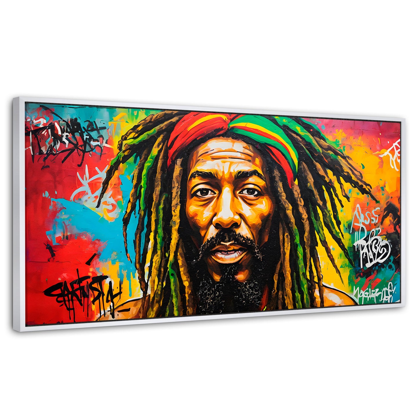 Cuadros Decorativos Canvas Revolution | Fusion Urbana Rasta | Panoramico | Portada | Marco Blanco